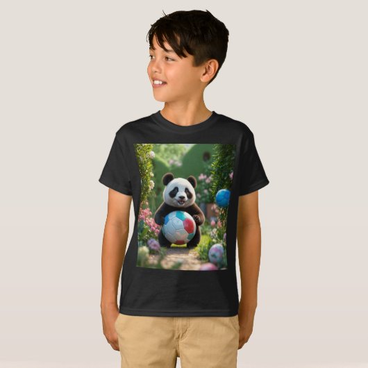 De speelse panda en de bal t-shirt (Voorkant volledig)