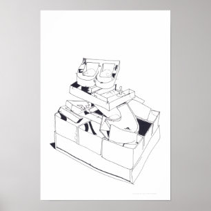 De Spelen van het gebouw die letters het Stapelen Poster