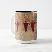 De Speler en de Caravan van de fluit Tweekleurige Koffiemok (Voorkant links)