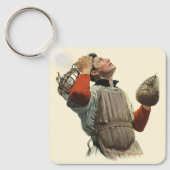De  Speler van de Baseball van de Sport, Catcher o Sleutelhanger (Voorkant)