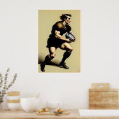 De Speler van de Rugby trekt - Kunstdruk Poster (Keuken)