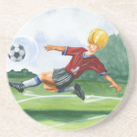 De Speler van de Voetbal die een bal door Jay Thro