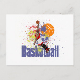 De Speler van het basketbal met de Plonsen van de Briefkaart