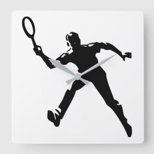 De Speler van het tennis Vierkante Klok