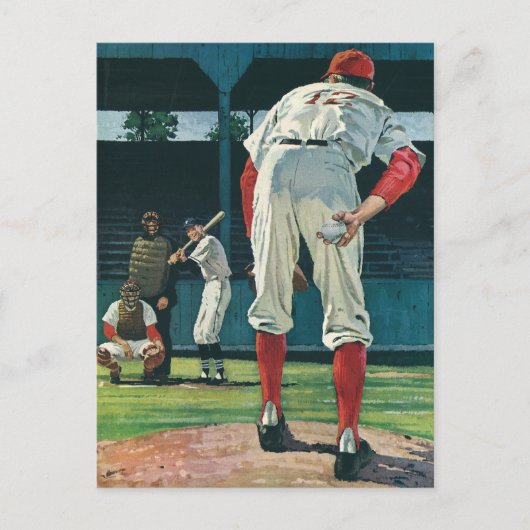 de Spelers van Baseball van de Sport Pitcher op M Briefkaart (Voorkant)