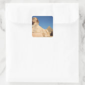De Sphinx en de piramide van Khafre, Giza Vierkante Sticker (Tas)