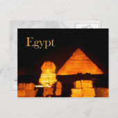 De Sphinx en de Pyramide van Khafre 's nachts Briefkaart (Voorkant / Achterkant)