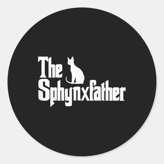 De Sphynxfather Funny Cat Dad Shirt Mannen Sphynx Ronde Sticker (Voorkant)