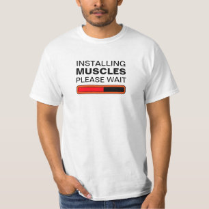 De spieren installeren Een ogenblik geduld T-shirt