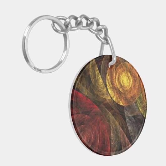 De spiraal van het Abstracte Art. van het Leven Sleutelhanger (Voorkant Links)