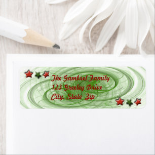 De Spiralen & de Sterren van Kerstmis Etiket