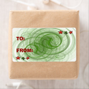 De Spiralen & de Sterren van Kerstmis Etiket