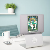 De Spitter Llama Tarot Kaart Sticker (Laptop op bureau)