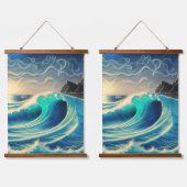 De Splendor van een Blauwe Golf Hangend Wandkleed (Dubbel)