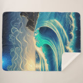 De Splendor van een Blauwe Golf Sherpa Deken (Voorkant (horizontaal))