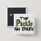 De Spoken Pickle Vierkante Button 5,1 Cm (Voorkant /achterkant)