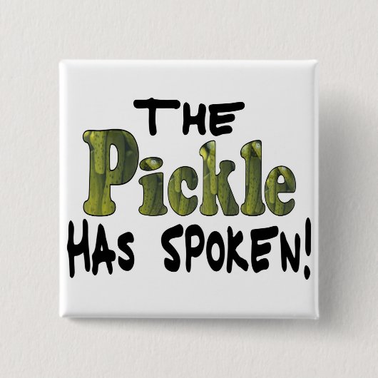 De Spoken Pickle Vierkante Button 5,1 Cm (Voorkant)