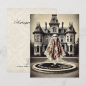 De spookachtige sfeer van Roseveil Manor – Gotisch Notitiekaartje (Voorkant / Achterkant)