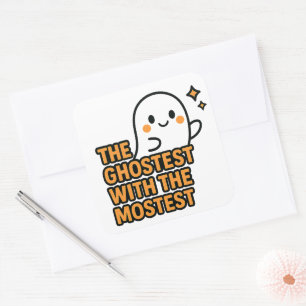 De spookachtigste met de meeste – vierkante sticker