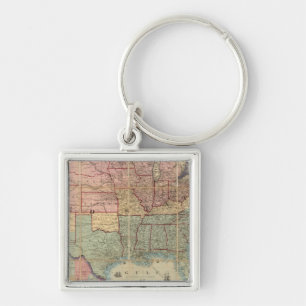 De spoorweg en de militaire kaart van Colton Sleutelhanger