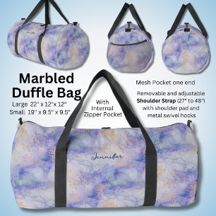 De Sport Ajouter le nom Blue Mauve Gold Marbled Duffle sac