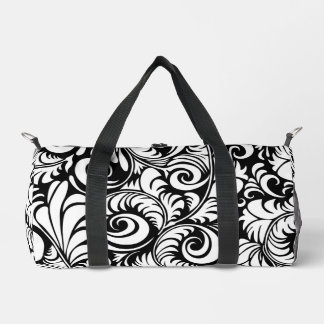 De Sport Black Blanc Abstrait Prin Floral Petit sac à doubl
