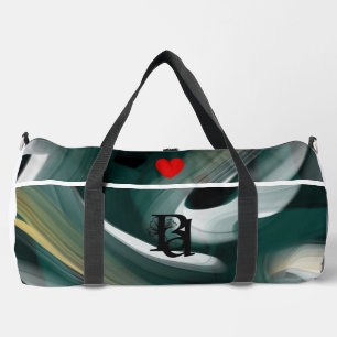 De Sport Blanc Grand Gym Duffel Sac Tendance Vert Abstrait
