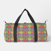 De Sport Fleurs orange sur Sac à Duffel vert mousse (Recto)