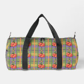 De Sport Fleurs orange sur Sac à Duffel vert mousse (Verso)