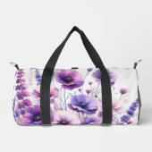 De Sport Floral d'Hibiscus violet sur sac blanc Duffel (Recto)