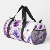 De Sport Floral d'Hibiscus violet sur sac blanc Duffel (Coin droit)