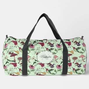 De Sport Green Floral Hummingbird Nature Sports Fitness Sac