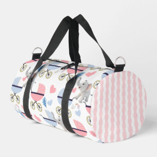 De Sport Sac à Coudre Imprimé Bagage Duffel Rose & Bleu Élé