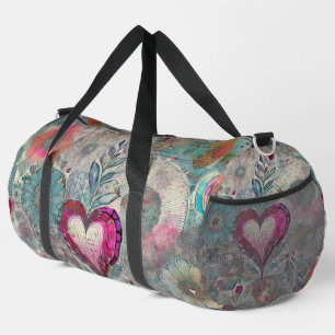 De Sport Sac Abstrait à double coeur rose