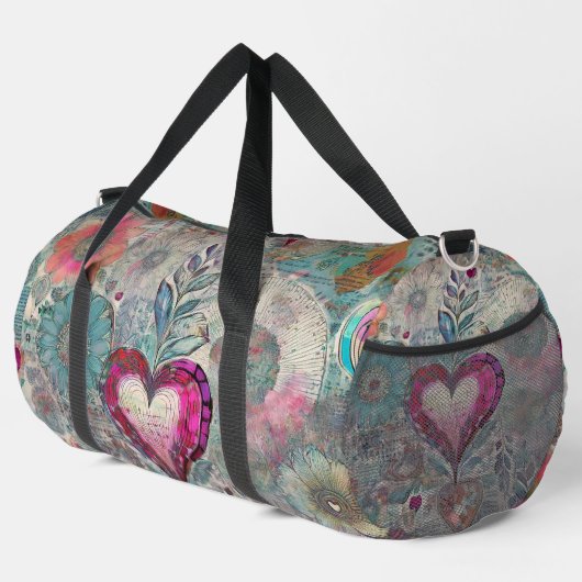 De Sport Sac Abstrait à double coeur rose (Coin droit)