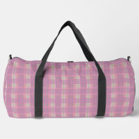 Sac fourre-tout à carreaux rose, grand format