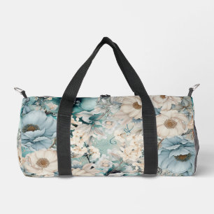 De Sport Shabby Chic Turquoise Pastel Floral Duffson Sac