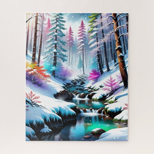 De sprankelende sneeuw in het afbeelding is zo moo legpuzzel (Verticaal)
