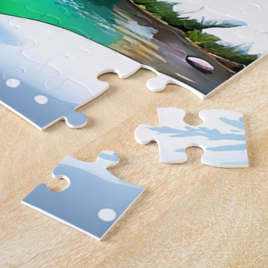 De sprankelende sneeuw in het afbeelding is zo moo legpuzzel (Zijkant)