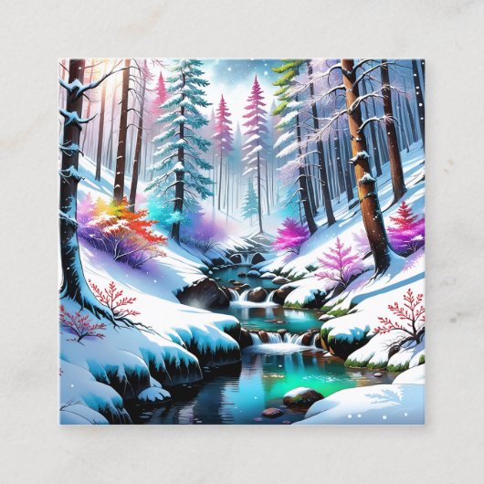 De sprankelende sneeuw in het afbeelding is zo moo vierkante visitekaartje (Voorkant)