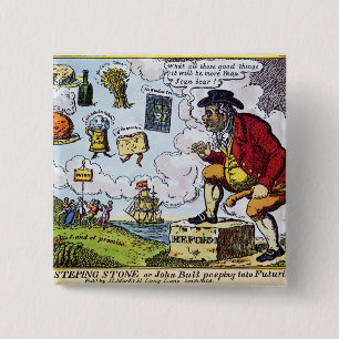De springstang, John Bull... Vierkante Button 5,1 Cm