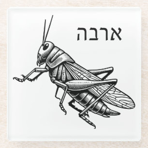De sprinkhanenplaag voor Seder Glazen Onderzetter