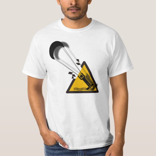 De sprong. Kite surfende humor shirt (Voorkant)