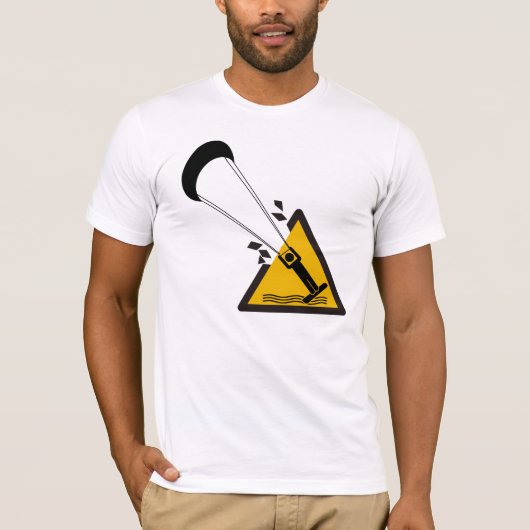 De sprong. Kite surfende humor shirt (Voorkant)