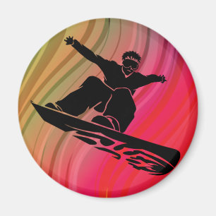 De Sprong van Snowboard Magneet