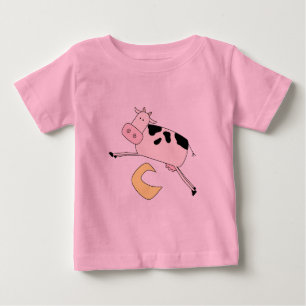 De Sprongen van de koe over de T-shirts en de