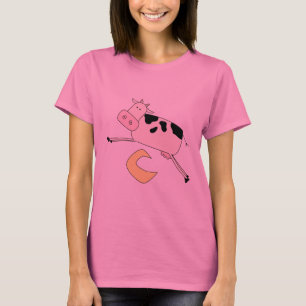 De Sprongen van de koe over de T-shirts en de