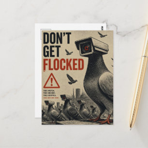 De Spy Pigeons Dystopie Vintage Briefkaart