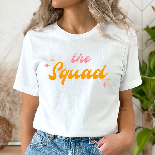 De Squad Groovy Roze & Sinaasappel T-shirt