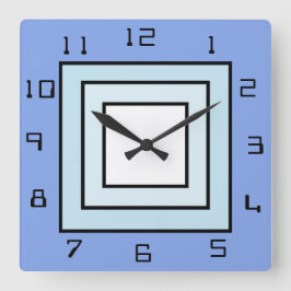 De Square Blue Clock Vierkante Klok